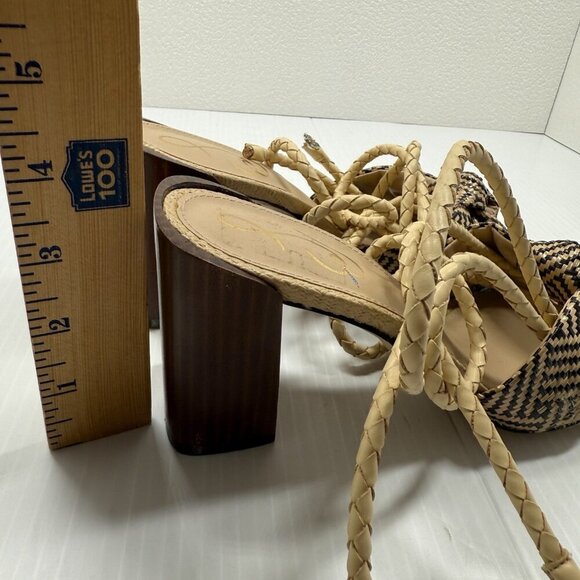 Sam Edelman Bodhi Heels Womens 8 Tan Block Heel Dress Sandals Date City Chic - Picture 13 of 16